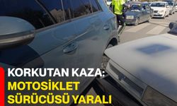 Korkutan kaza: Motosiklet sürücüsü yaralı