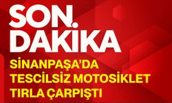 Sinanpaşa’da tescilsiz motosiklet tırla çarpıştı