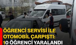 Öğrenci servisi ile otomobil çarpıştı: 10 öğrenci yaralandı