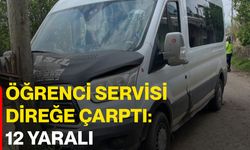 Öğrenci servisi direğe çarptı: 12 yaralı