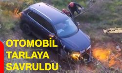 Otomobil tarlaya savruldu