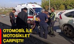 Otomobil ile motosiklet çarpıştı!