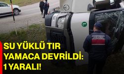 Su Yüklü Tır Yamaca Devrildi: 1 Yaralı