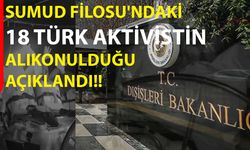 Sumud Filosu'ndaki 18 Türk aktivistin alıkonulduğu açıklandı!