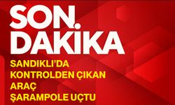 Sandıklı’da kontrolden çıkan araç şarampole uçtu