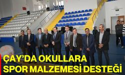 Çay’da Okullara Spor Malzemesi Desteği