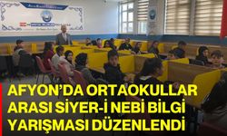 Afyon’da Ortaokullar Arası Siyer-i Nebi Bilgi Yarışması Düzenlendi