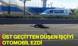 Üst Geçitten Düşen İşçiyi Otomobil Ezdi