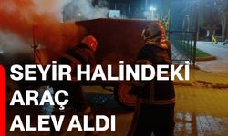 Seyir halindeki araç alev aldı