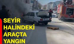 Seyir halindeki araçta yangın