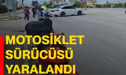 Motosiklet sürücüsü yaralandı