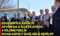 2026'nın İlk Asfaltı Afyon’da O İlçeye Atıldı: 4 Kilometrelik Sıcak Asfalt Dualarla Serildi!