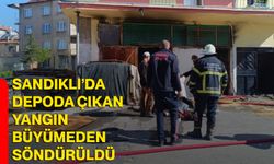 Sandıklı’da depoda çıkan yangın büyümeden söndürüldü