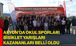 Afyon’da Okul Sporları Bisiklet Yarışları kazananları belli oldu