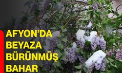 Afyon’da beyaza bürünmüş bahar