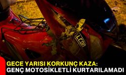 Gece yarısı korkunç kaza: Genç motosikletli kurtarılamadı