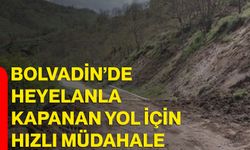 Bolvadin’de heyelanla kapanan yol için hızlı müdahale
