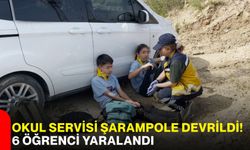 Okul Servisi Şarampole Devrildi! 6 Öğrenci Yaralandı