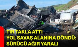 Tır Takla Attı, Yol Savaş Alanına Döndü: Sürücü Ağır Yaralı