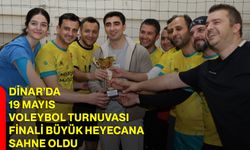 Dinar’da 19 Mayıs Voleybol Turnuvası Finali Büyük Heyecana Sahne Oldu