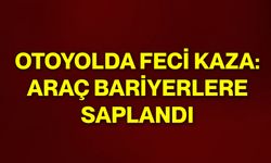 Otoyolda Feci Kaza: Araç Bariyerlere Saplandı