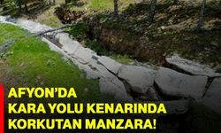Afyon’da kara yolu kenarında korkutan manzara