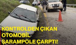 Kontrolden çıkan otomobil şarampole çarptı!