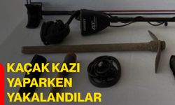 Kaçak kazı yaparken yakalandılar