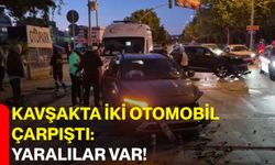 Kavşakta iki otomobil çarpıştı: Yaralılar var!