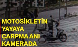 Motosikletin yayaya çarpma anı kamerada
