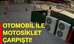 Otomobil ile motosiklet çarpıştı!