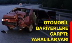 Otomobil bariyerlere çarptı: Yaralılar var!