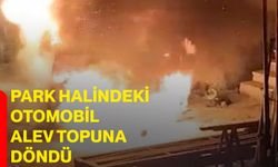 Park halindeki otomobil alev topuna döndü