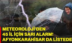 Meteoroloji’den 45 il için sarı alarm! Afyonkarahisar da listede