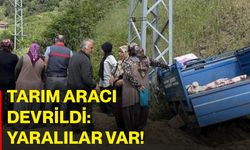 Tarım aracı devrildi: Yaralılar var!