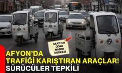 Afyon’da trafiği karıştıran araçlar! Sürücüler tepkili