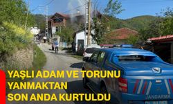 Yaşlı adam ve torunu yanmaktan son anda kurtuldu