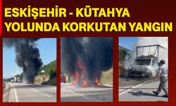 Eskişehir - Kütahya yolunda korkutan yangın