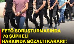 FETÖ soruşturmasında 78 şüpheli hakkında gözaltı kararı!