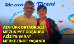 Atatürk Ortaokulu mezuniyet coşkusu Aziziye Sanat Merkezinde yaşandı