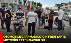 Otomobile çarpmamak için fren yaptı, motosikletten savruldu
