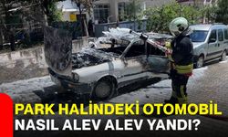 Park halindeki otomobil nasıl alev alev yandı?