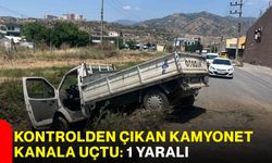 Kontrolden çıkan kamyonet kanala uçtu: 1 yaralı