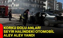 Korku dolu anlar! Seyir halindeki otomobil alev alev yandı