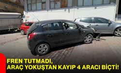 Fren tutmadı, araç yokuştan kayıp 4 aracı biçti!