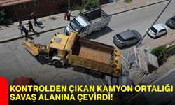 Kontrolden çıkan kamyon ortalığı savaş alanına çevirdi!