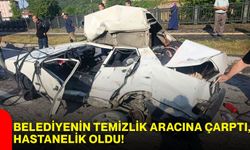 Belediyenin temizlik aracına çarptı, hastanelik oldu!