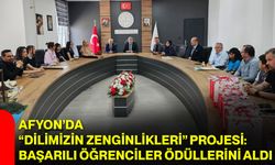 Afyon’da “Dilimizin Zenginlikleri” Projesi: Başarılı öğrenciler ödüllerini aldı