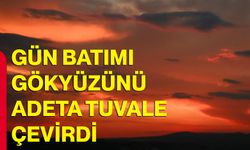Gün batımı gökyüzünü adeta tuvale çevirdi