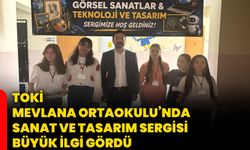 TOKİ Mevlana Ortaokulu’nda sanat ve tasarım sergisi büyük ilgi gördü